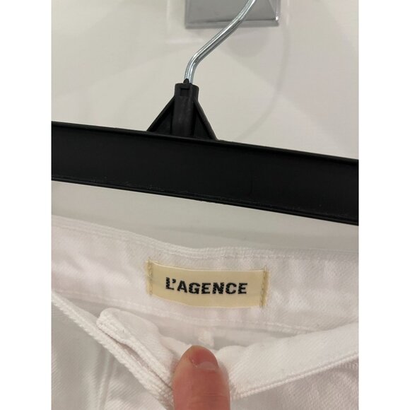 NWOT L'Agence Kris White Denim Jean Mini Skirt in Blanc Size 28 - Picture 6 of 10